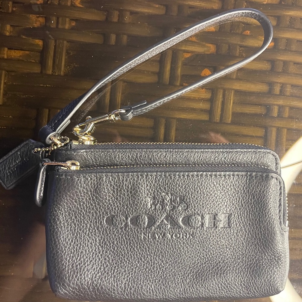 COACH double zip wristlet